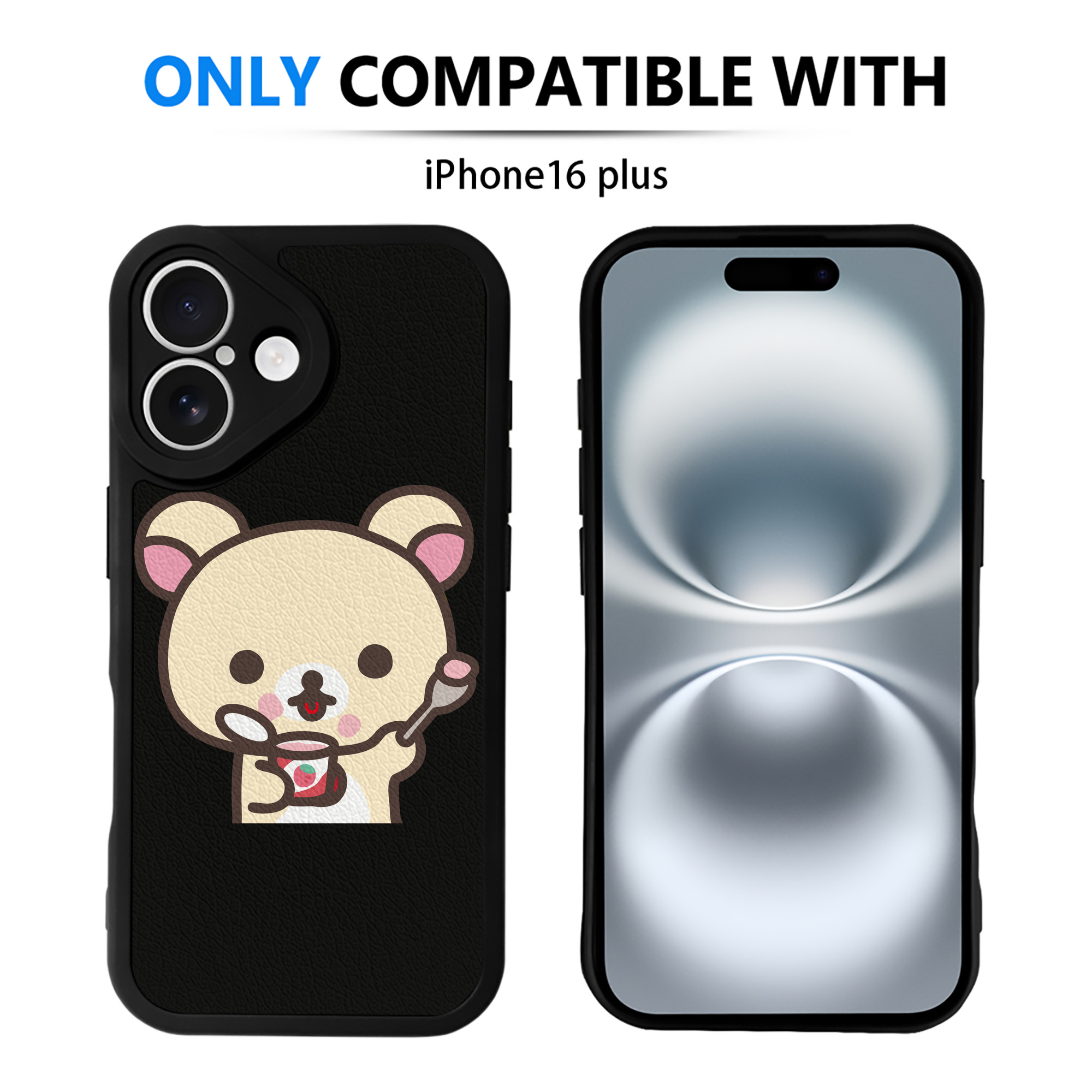 （画像用） リラックマ リラックマ キイロイトリ Rilakkuma Korilakkuma Kiiroitori 【iPhone 16シリーズ対応】シリコンスマホケース（レザー調） 材質：シリコン
